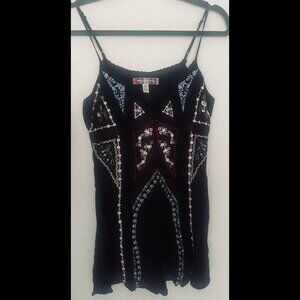 UO Skylar Embroidered Slip Dress Size XS in Black